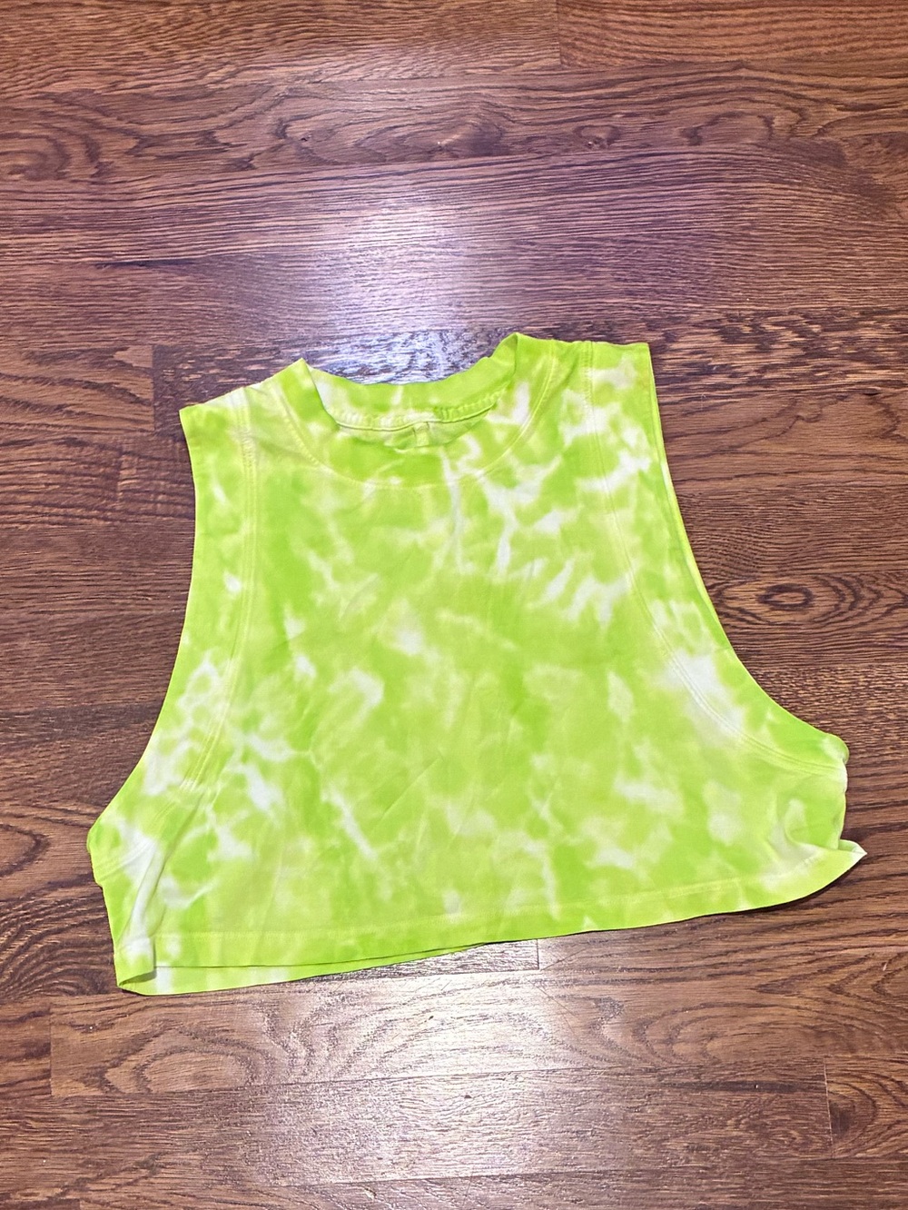 Lululemon Neon Lime Tie-Dye Crop Tank